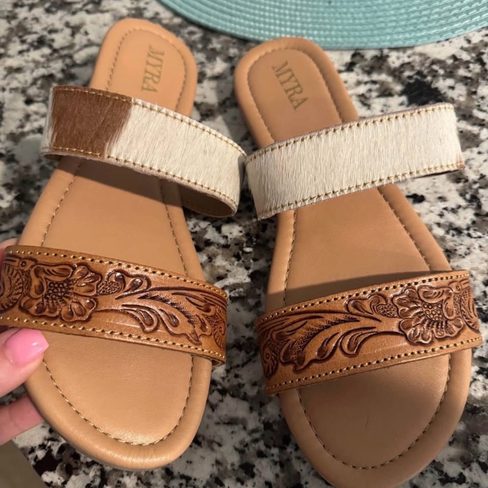 Myra Tooled Leather Sandals